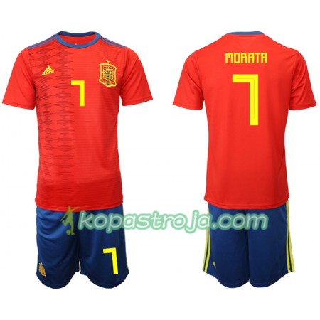 Billiga Fotbollströjor Spanien MORATA 7 Barn Hemma tröja 2019 Kortärmad